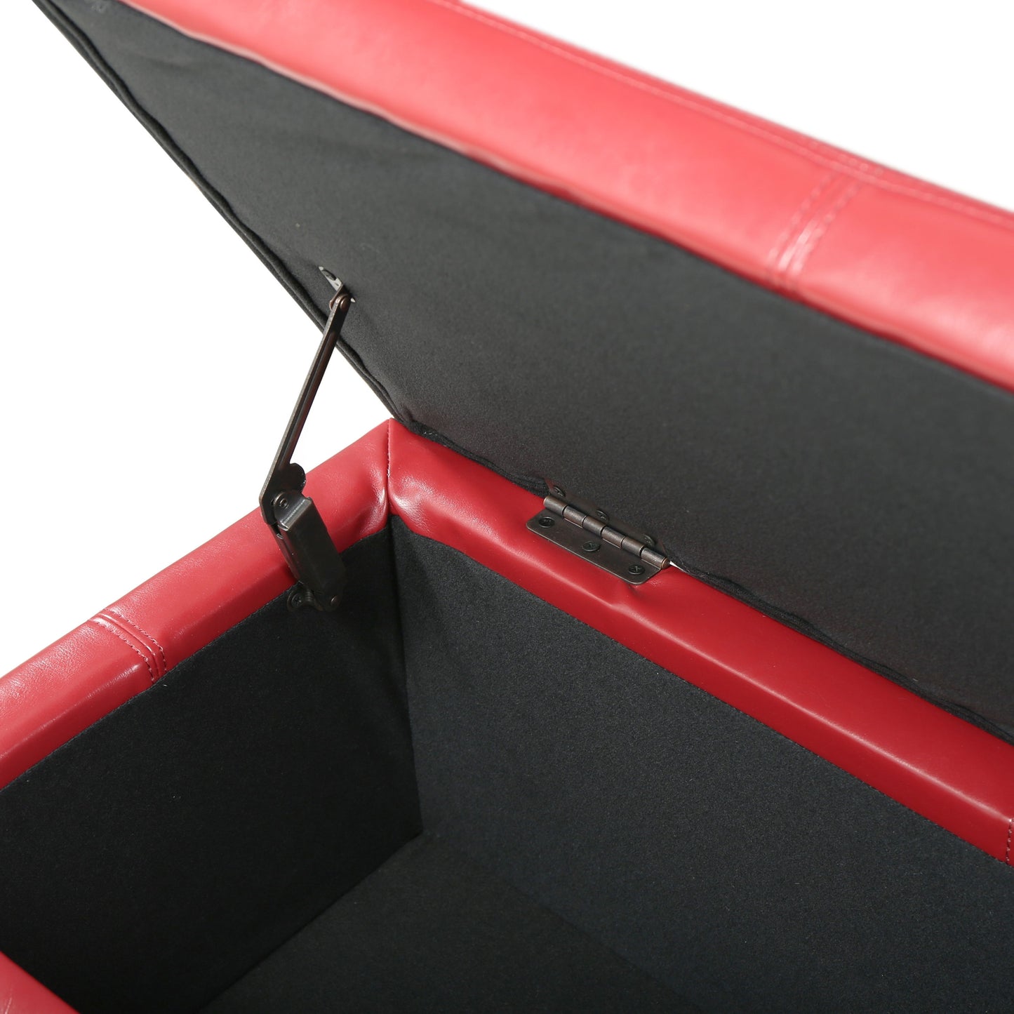 Glouster - Storage Ottoman Leather - Red