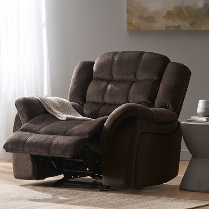 Classic Design, Plush, Glider Recliner - Brown