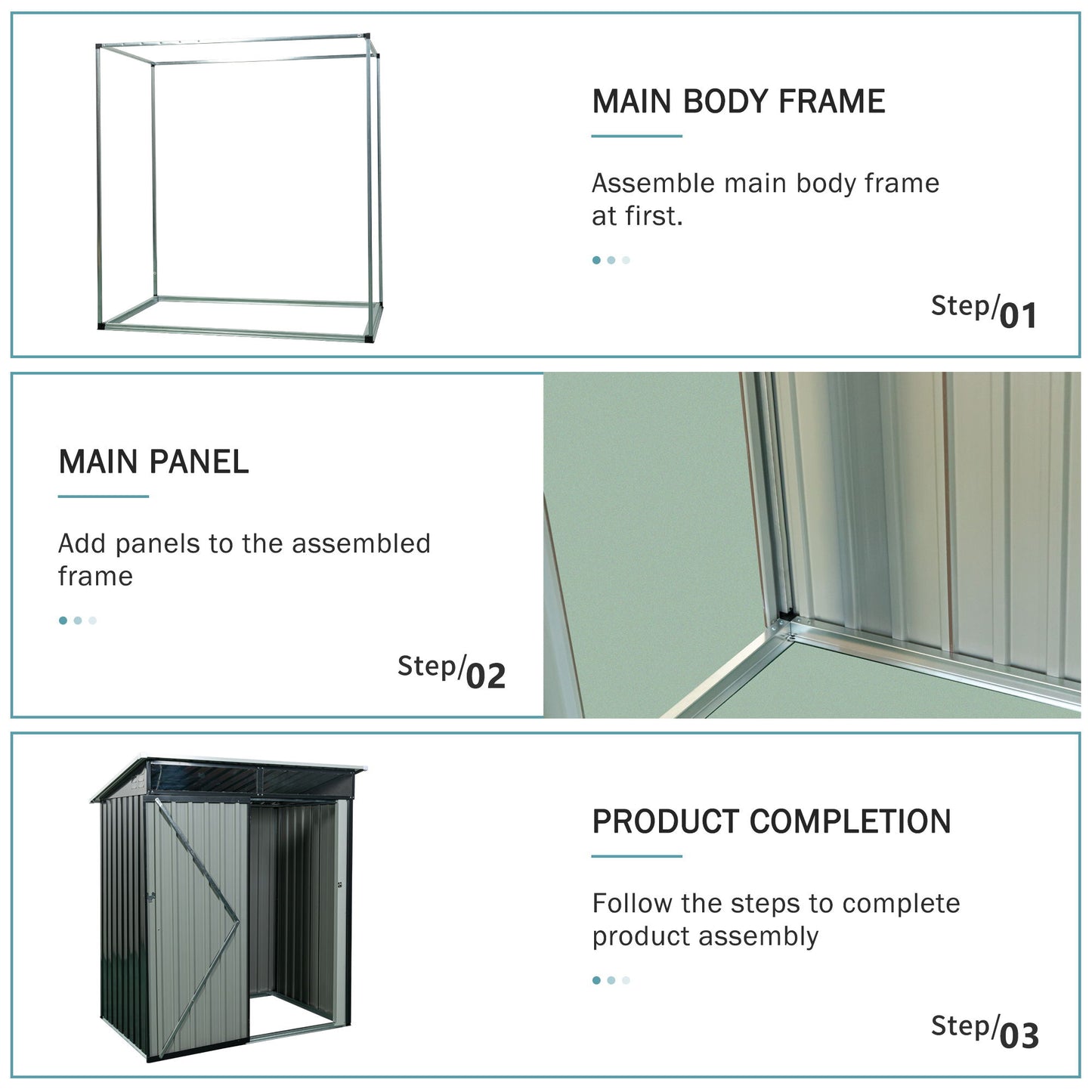 Tc53Bl Outdoor Metal Storage Shed Transparent Plate - Black