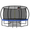 12Ft Recreational Kids Trampoline With Safety Enclosure Net & Ladder, Outdoor Recreational Trampolines - Blue