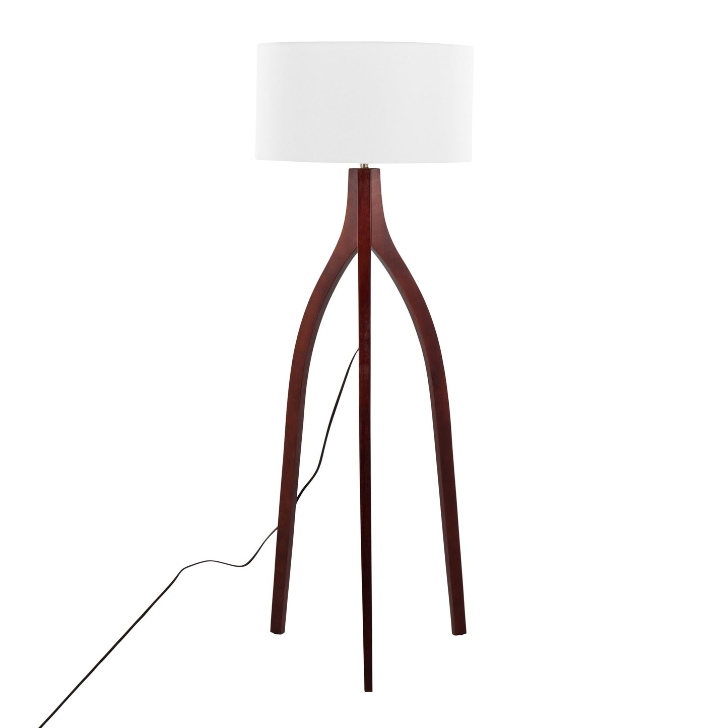Wishbone - Contemporary Floor Lamp - Walnut / White
