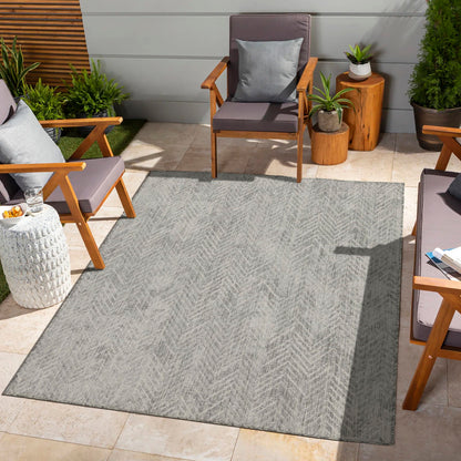 Sunshine - 2'7" X 7'3" Polypropylene, Indoor, Outdoor Area Rug - Silver