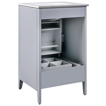 Modern 20.3" Bathroom Vanity With Sink And Functional Storage - Gray