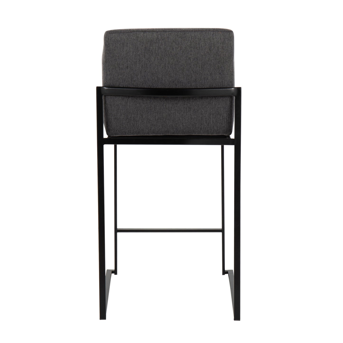 Fuji - Contemporary High Back Counter Stool (Set of 3) - Black / Charcoal