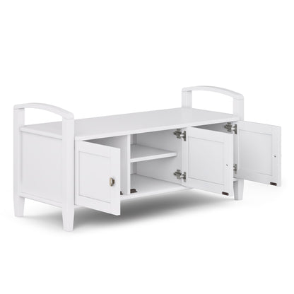Warm Shaker - Entryway Storage Bench - White