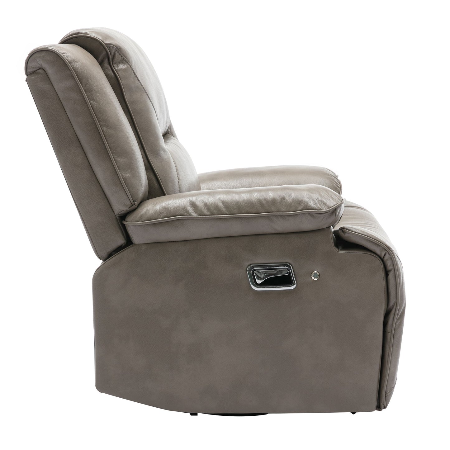 360ÔøΩÔøΩ Swivel And Rocking Home Theater Recliner Manual Recliner Chair With A Led Light Strip For Living Room - Gray