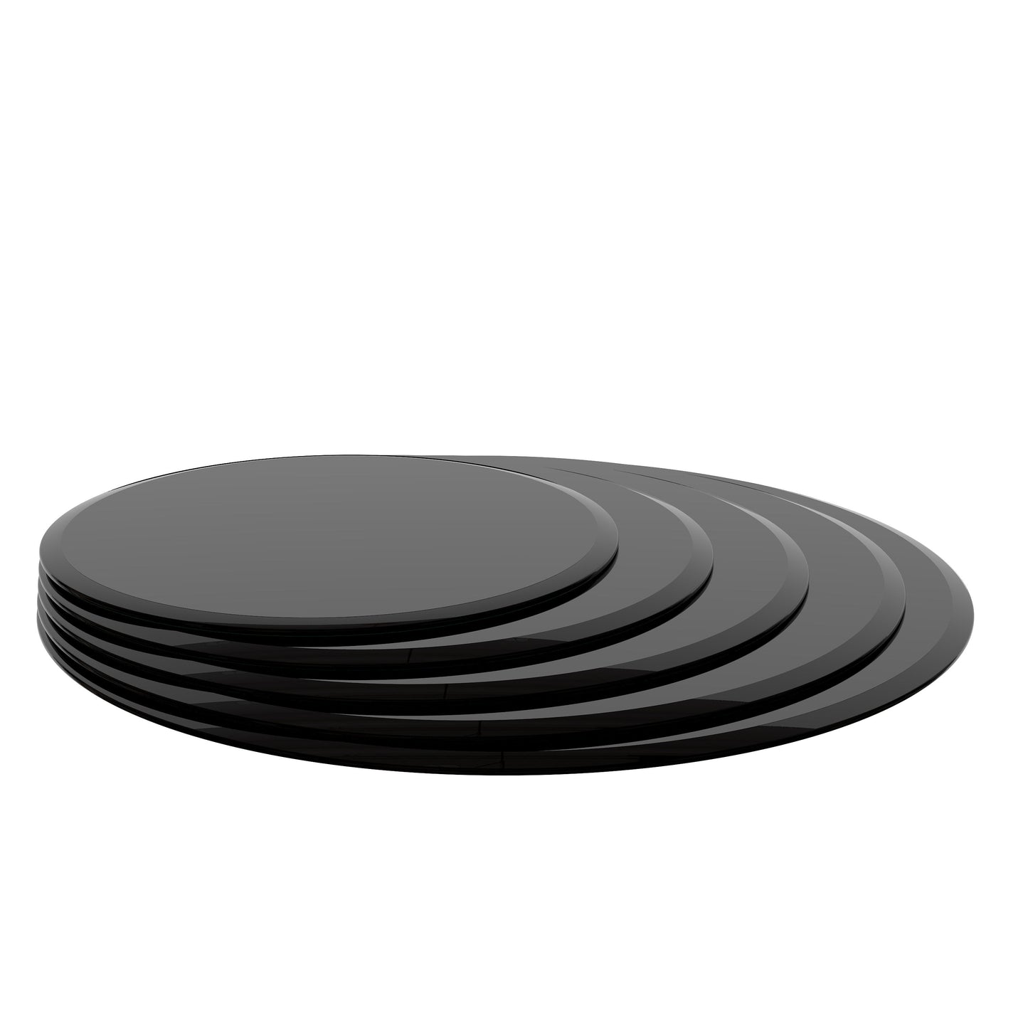 32" Round Tempered Glass Table Top Glass 2 / 5" Thick Beveled Polished Edge - Black