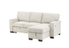 Estelle - Fabric Reversible Sleeper Sectional With Storage Chaise Drop-Down Table 2 Cup Holders And 2 USB Ports - Beige