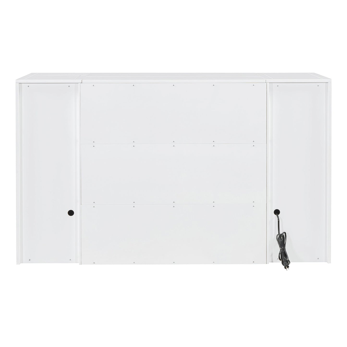 Twin Size Murphy Bed With Drawers, Cabinets, And USB Ports - White
