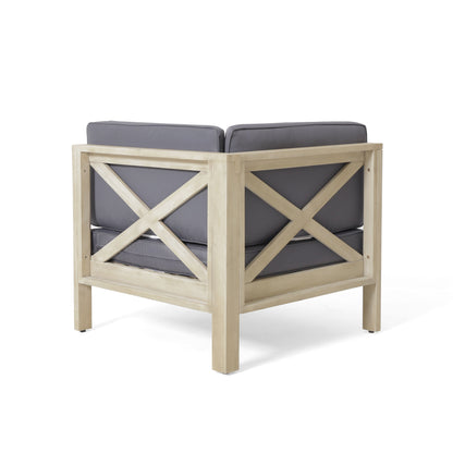 Brava - X Back Corner Chair - Light Gray