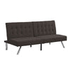 Faux Linen Wood Frame Futon Sofa Bed With Stainless Legs - Espresso
