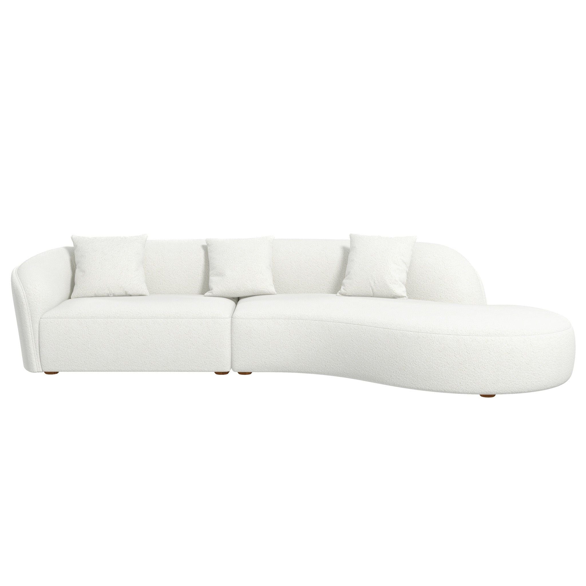 Elijah - Japandi Curvy Sectional Sofa - Beige