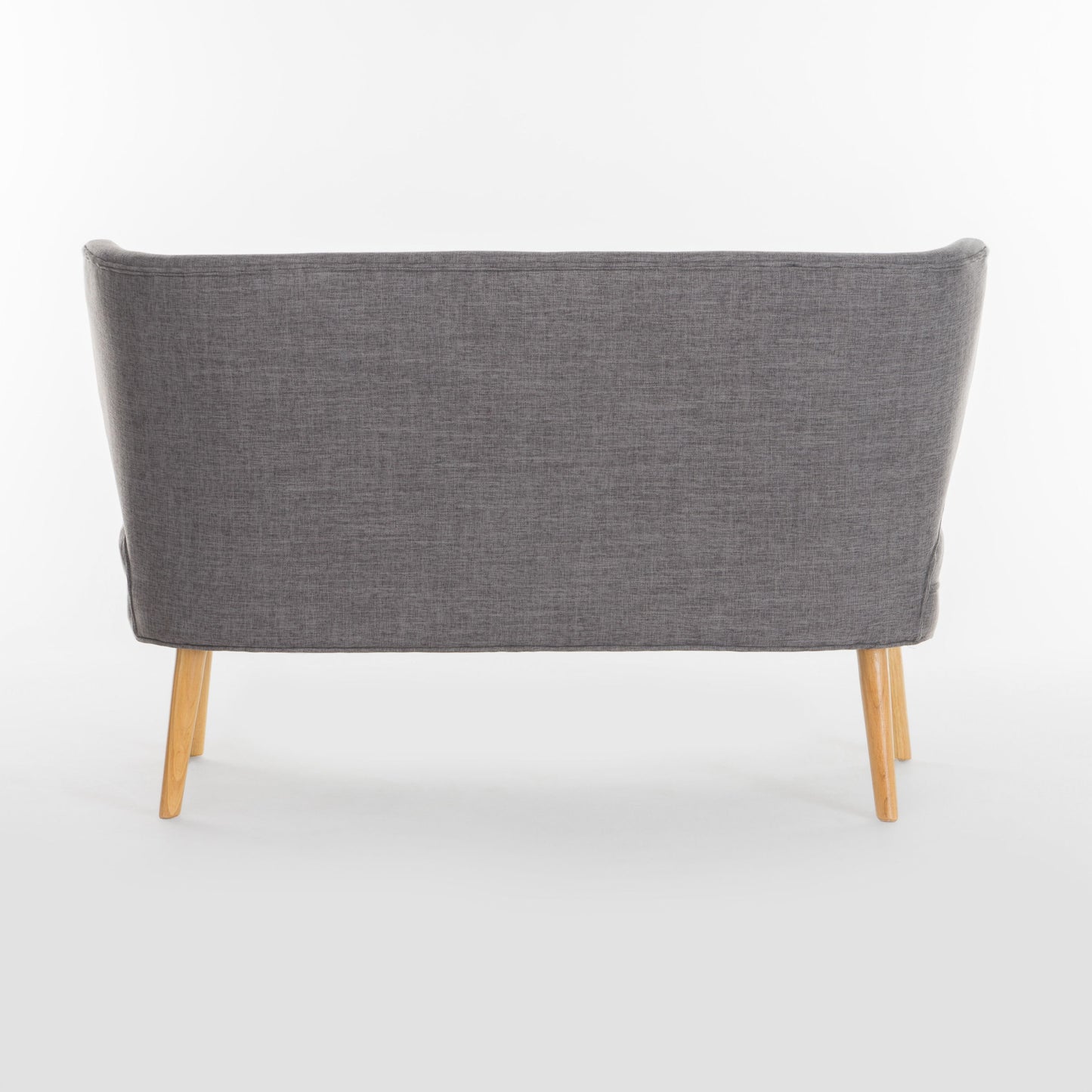 Classic Upholstered Loveseat With Curved Backrest - Gray