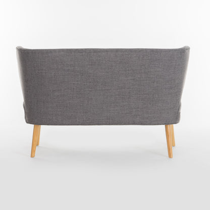 Classic Upholstered Loveseat With Curved Backrest - Gray