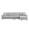 Modern Oversized Sectional Sofa, L-Shaped Luxury Couch Set With 2 Free Pillows, 5 Seat Chenille Indoor Furniture With Chaise - Light Gray