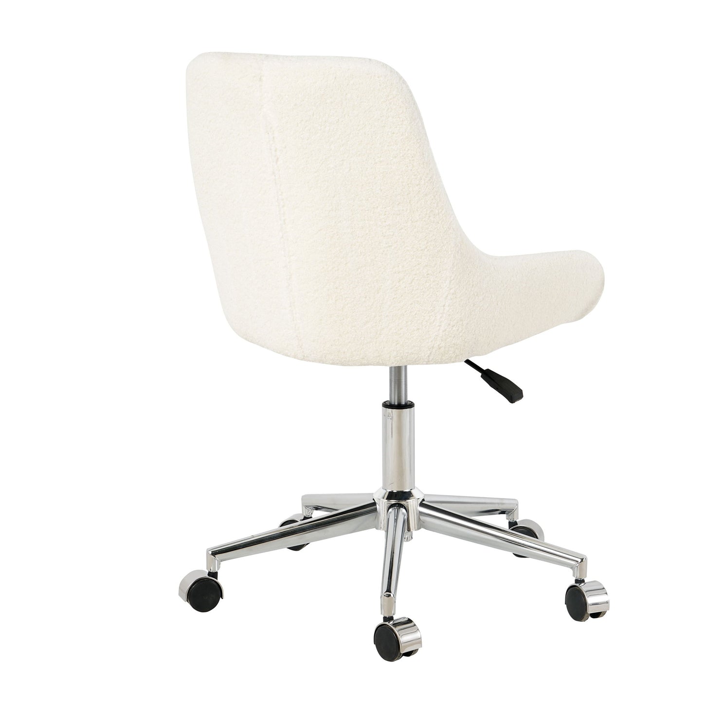 Modern Teddy Fleece Fabric Dining Chair With Chrome Legs, Soft And Comfortable - Beige
