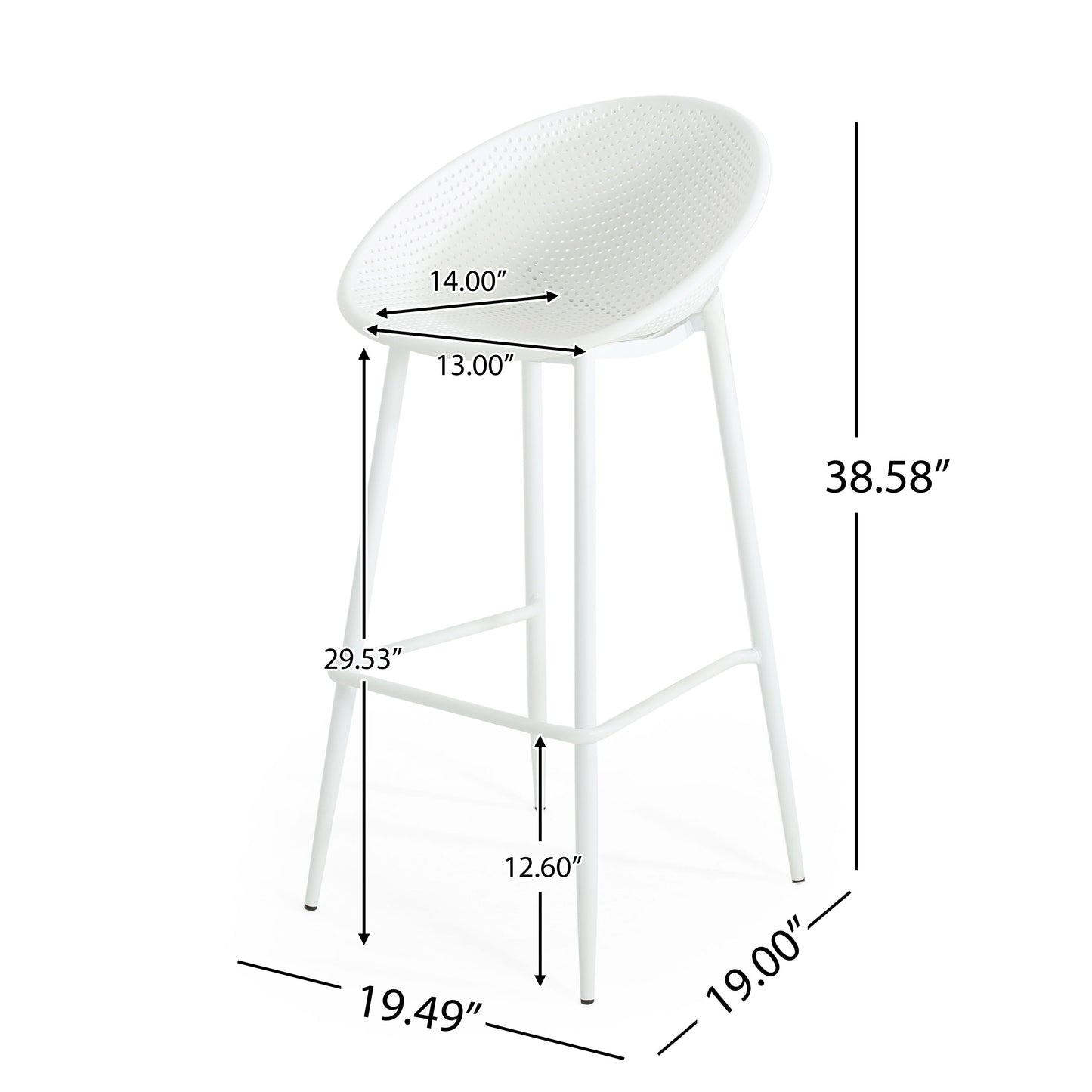 Gable - Barstool (Set of 2) - White