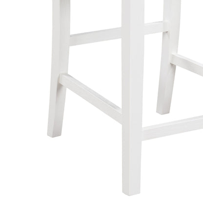 Graham - 3 Piece Small Space Counter Height Dining Table With Shelves And 2 Chairs (Set of 3) - White Finish