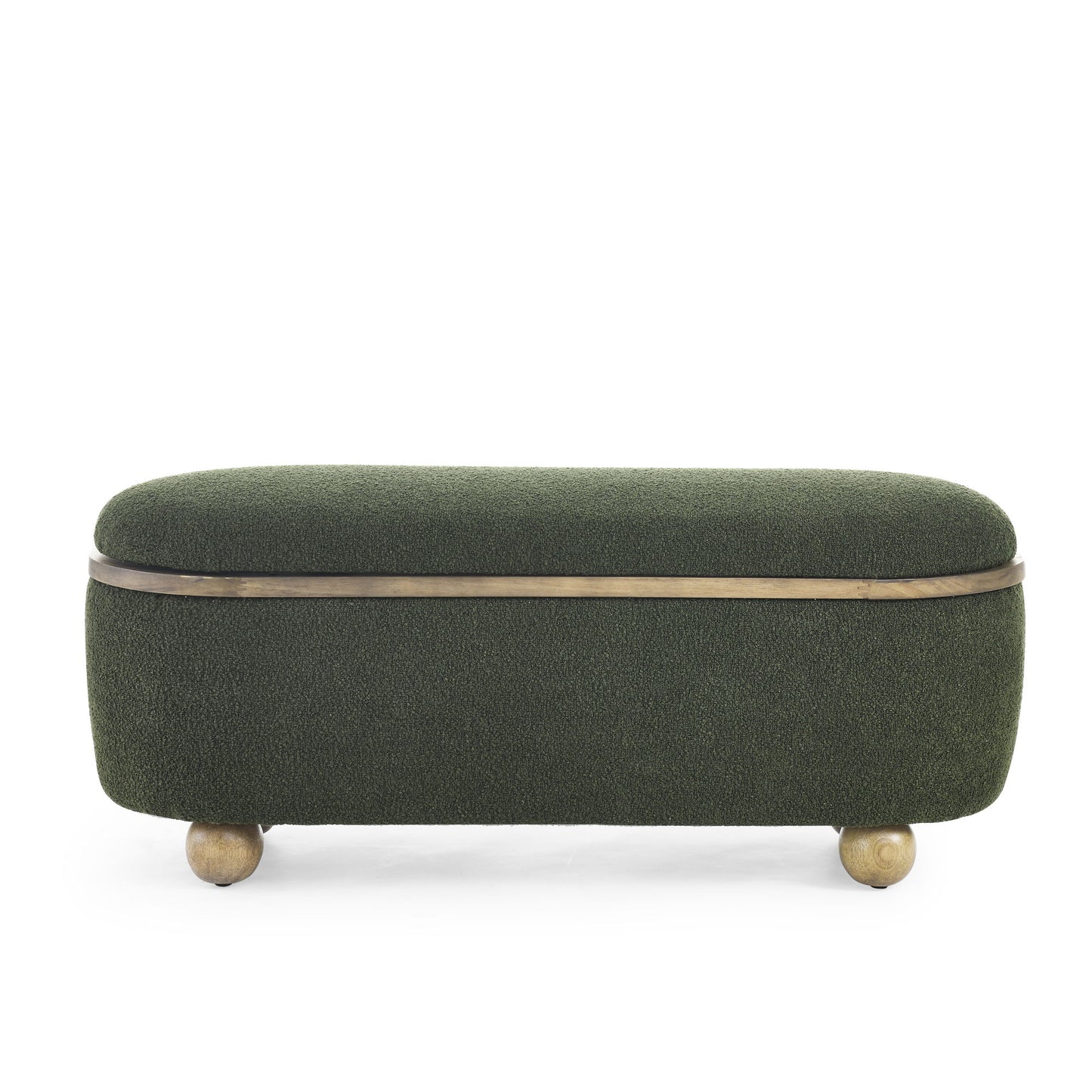 Modern Storage Ottoman Bench Upholstered Seating With Storage - Dark Green