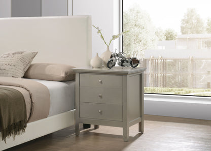 3 Drawer Nightstand - Silver Champagne