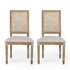 French Country Dining Chair (Set of 2) With Upholstered Seats - Light Gray