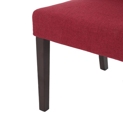 Modern Tufted Dining Chair (Set of 2) With High Back And Birch Wood Legs - Red