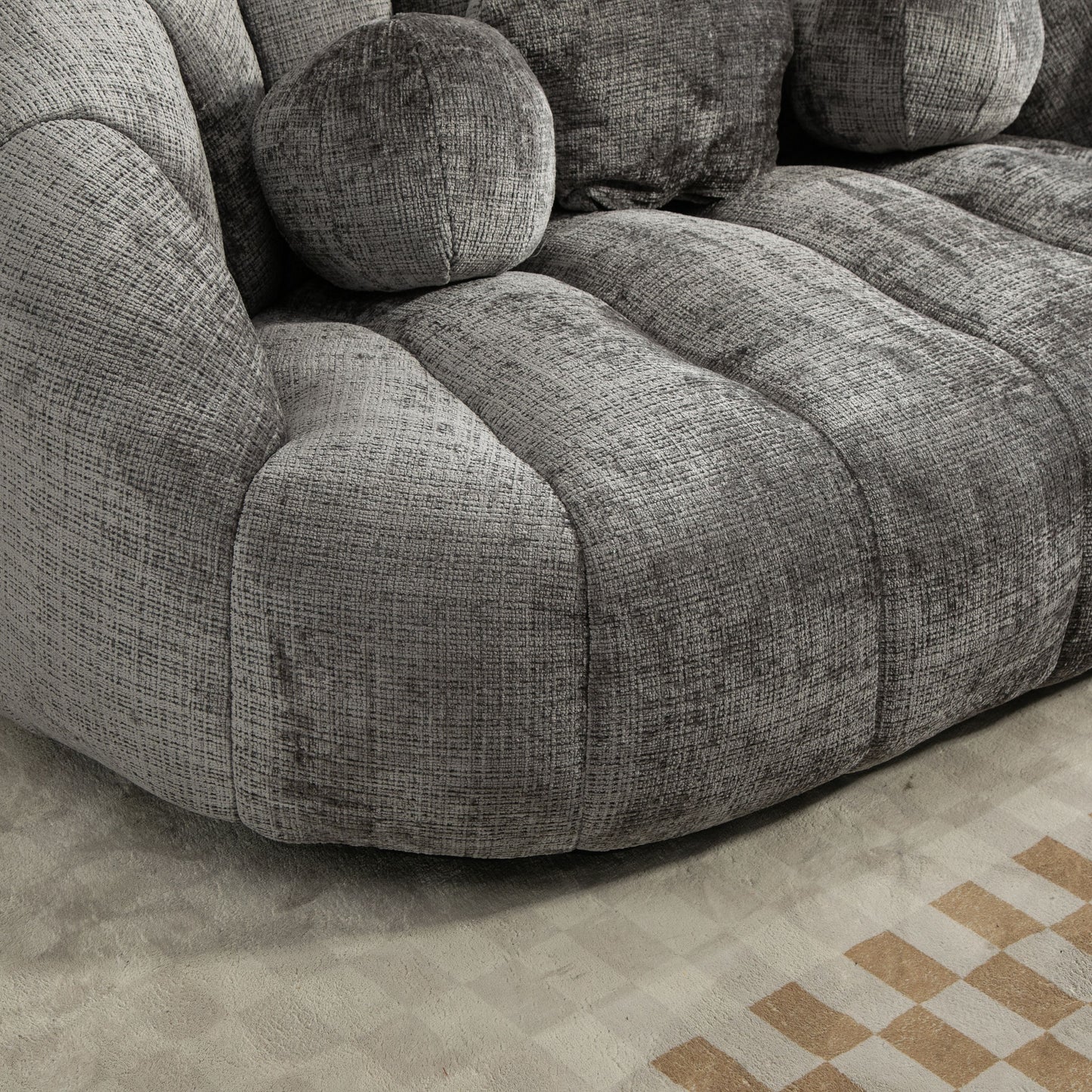 Durable Comfort High Back Bean Bag Sofa Lounger For Adults And Kids - Gray