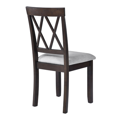 3 Piece Kitchen Dining Set With Drop Leaf Dining Table And 2 Dining Upholstered Chairs, Dining Room Set For Small Places - Espresso