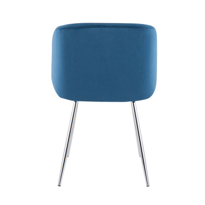 Fran - Contemporary Chair (Set of 2) - Chrome / Blue