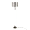 Ashland - Contemporary Floor Lamp Laser Cut - Polished Nickel / White