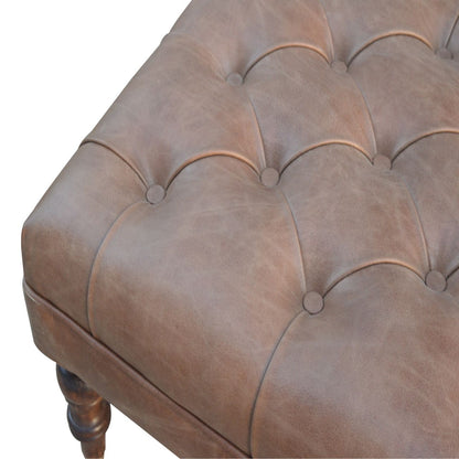 Buffalo - Leather Ottoman - Brown
