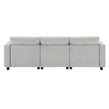 Modular Sectional With Storage Pockets, 5 Seat U Shaped Couch Set With Pillows, Free Combination Modern Cloud Sofa With 2 Movable Ottoman - Medium Gray