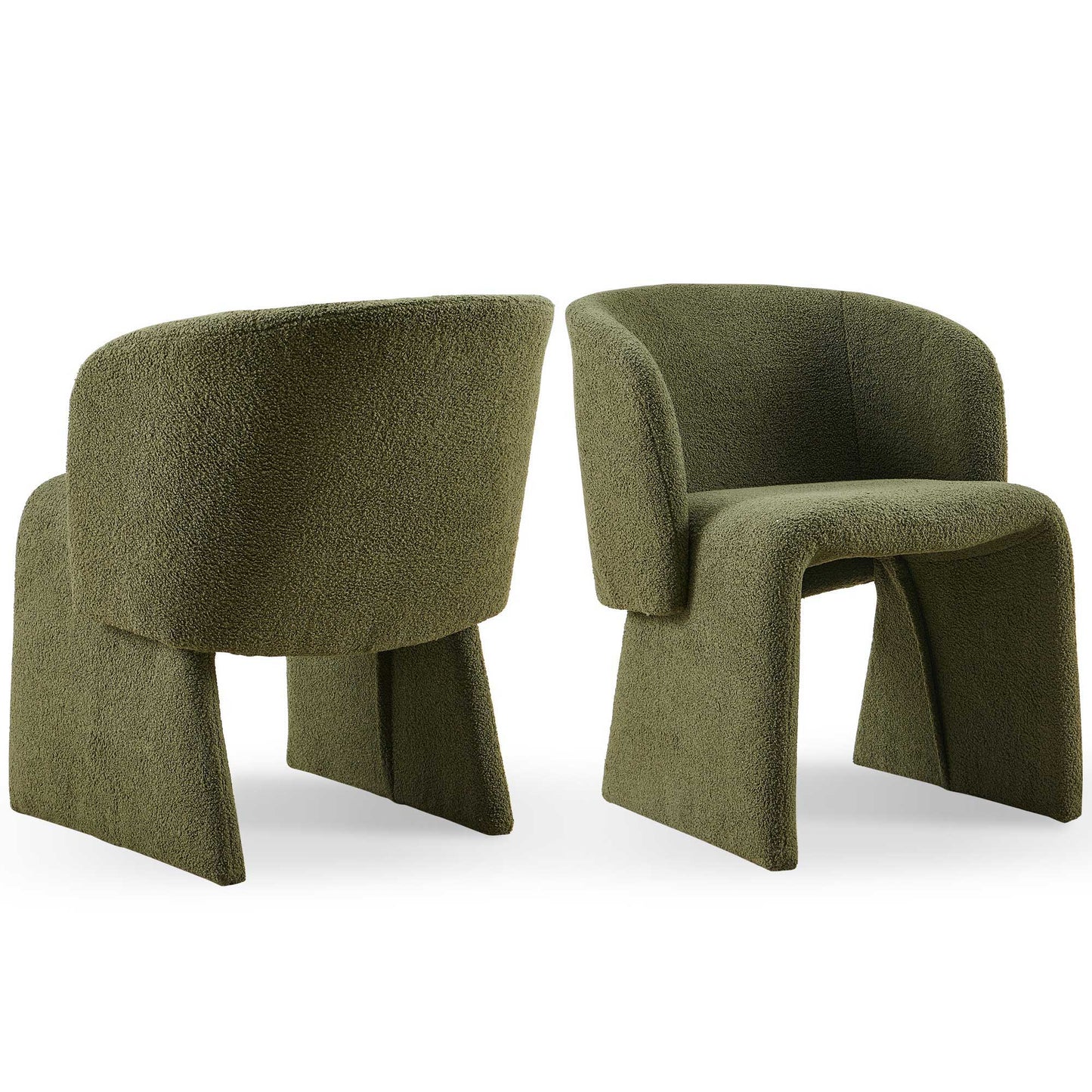 Modern Accent Chair Green Single Sofa Chair, Upholstered Side Chair Teddy Comfy Chair For Dining Room / Bedroom / Living Room / Reception 1 Piece - Green