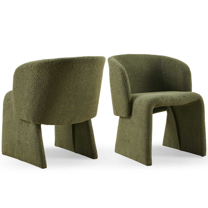 Modern Accent Chair Green Single Sofa Chair, Upholstered Side Chair Teddy Comfy Chair For Dining Room / Bedroom / Living Room / Reception 1 Piece - Green