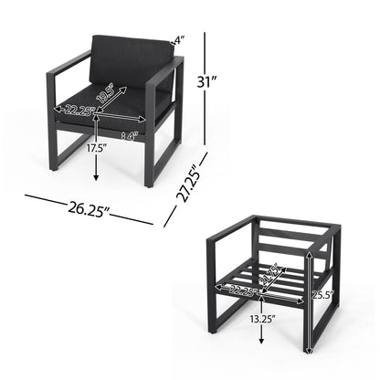 Navan - Club Chair - Dark Gray