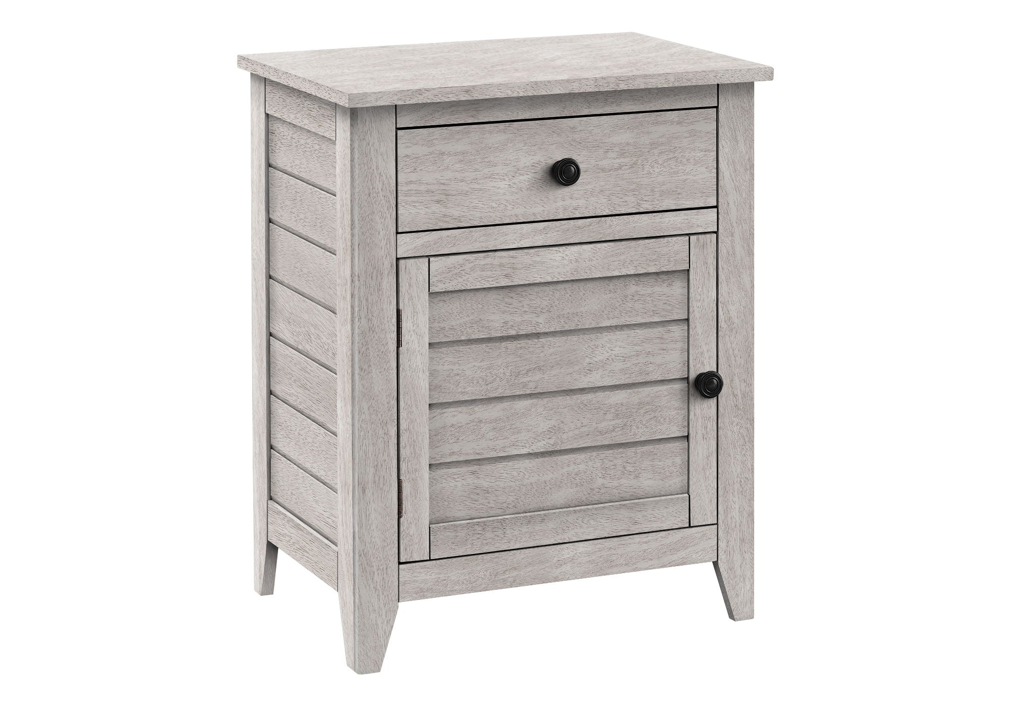 Accent Nightstand, Storage Drawer, Transitional - Gray Wash