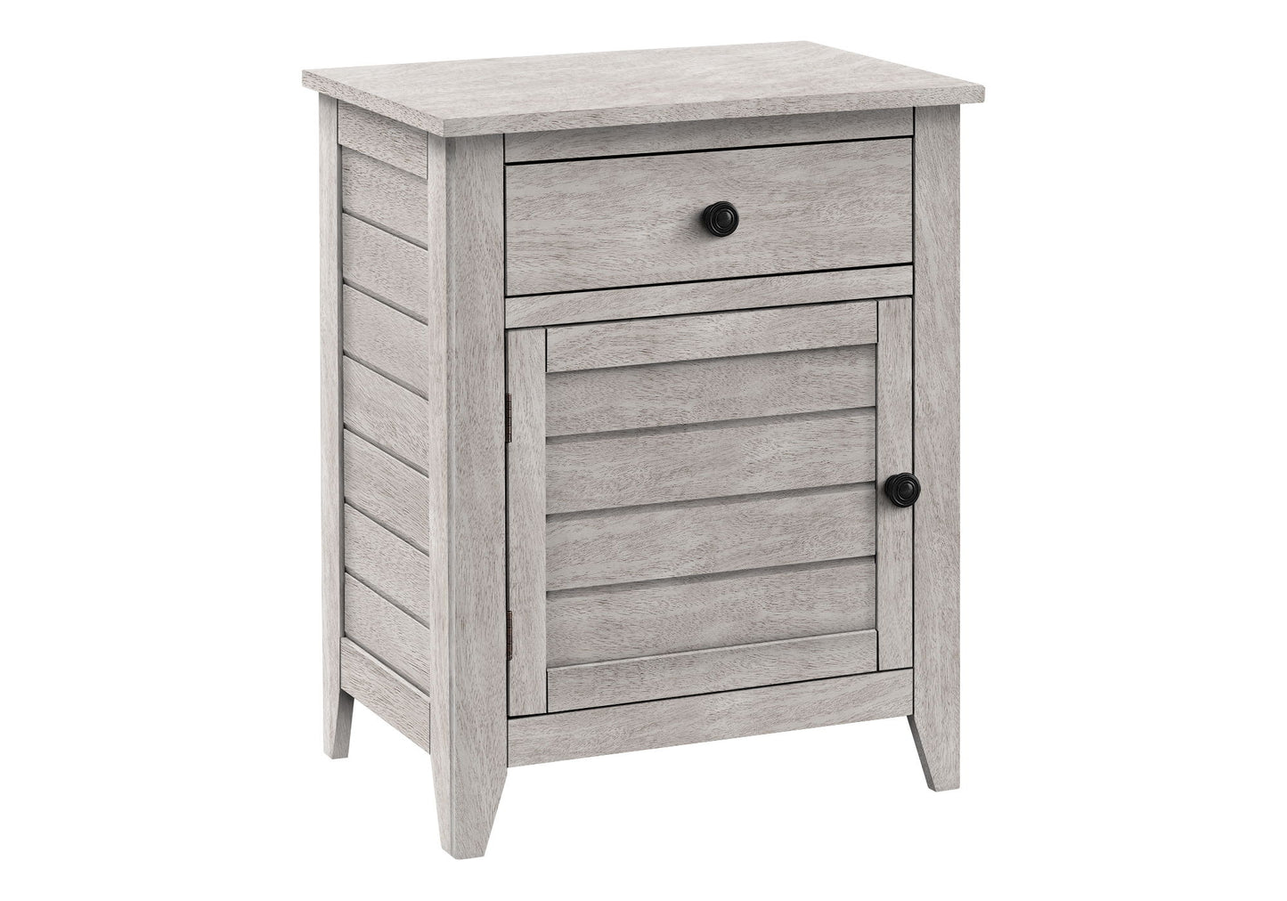 Accent Nightstand, Storage Drawer, Transitional - Gray Wash