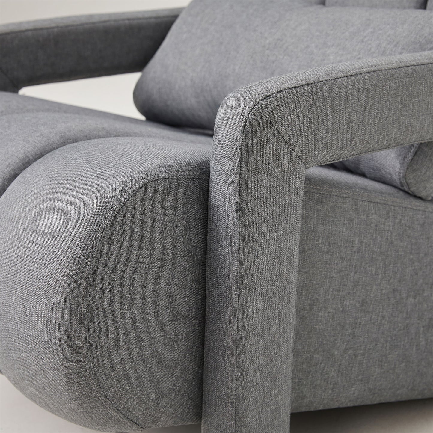 Modern Upholstered Accent Chair, Comfortable Linen Fabric With A Pillow For Living Room.Linen - Dark Gray