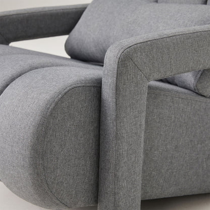 Modern Upholstered Accent Chair, Comfortable Linen Fabric With A Pillow For Living Room.Linen - Dark Gray