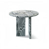 Natural Marble Coffee Table With Polished Surface, Genuine Stone - Blue Gray