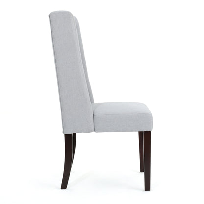 Sophisticated Tufted Dining Chair (Set of 2) With High Back And Birch Wood Legs - Light Gray