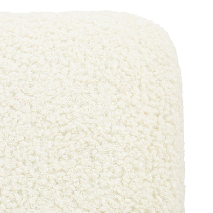 Elegant Ottoman Upholstered Footrest With Durable Polyester Blend And Solid Frame - White