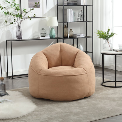 Bedding Bean Bag Sofa Chair High Pressure Foam Bean Bag Chair Adult Material With Padded Foam Padding Compressed Bean Bag With Footrest - Tan
