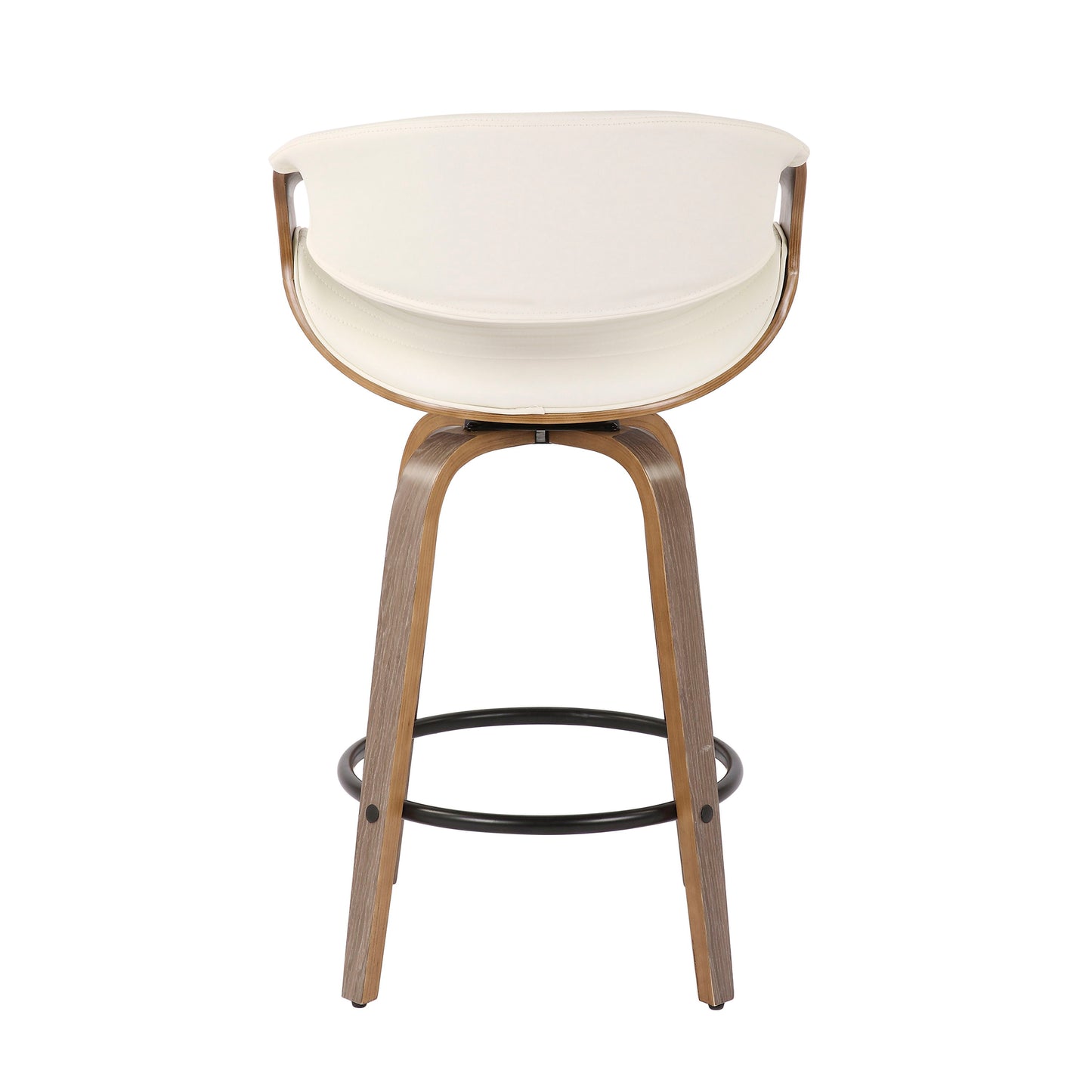 Symphony - Mid-Century Modern Counter Stool (Set of 2) - Light Gray / White