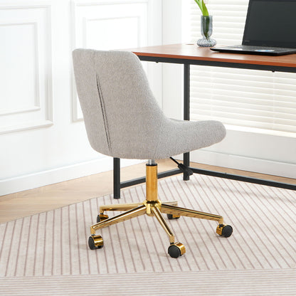 Modern Teddy Velvet Fabric Dining Chair With Gold Plated 5 Claw Legs - Gray