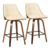 Gianna - Mid-Century Modern Counter Stool (Set of 2) - Walnut / Cream