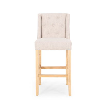 Ethereon - Fabric Tufted Counter Stool (Set of 2) - Beige