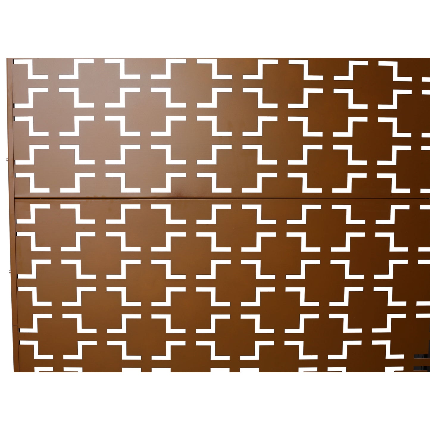Outdoor & Indoor Freestanding Decorative Privacy Screen For Deck Balcony Patio, Metal Privacy Screen - Brown