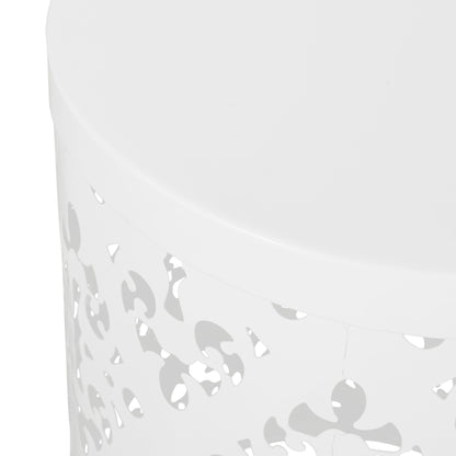 Outdoor Metal End Table, Large - White