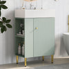 Bathroom Vanity, Combo Cabinet, Bathroom Storage Cabinet, Single Ceramic Sink, Left Side Storage - Green